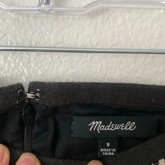 Madewell 8 Checkered Cotton Black Checkered Mini Skirt - Picture 4 of 8